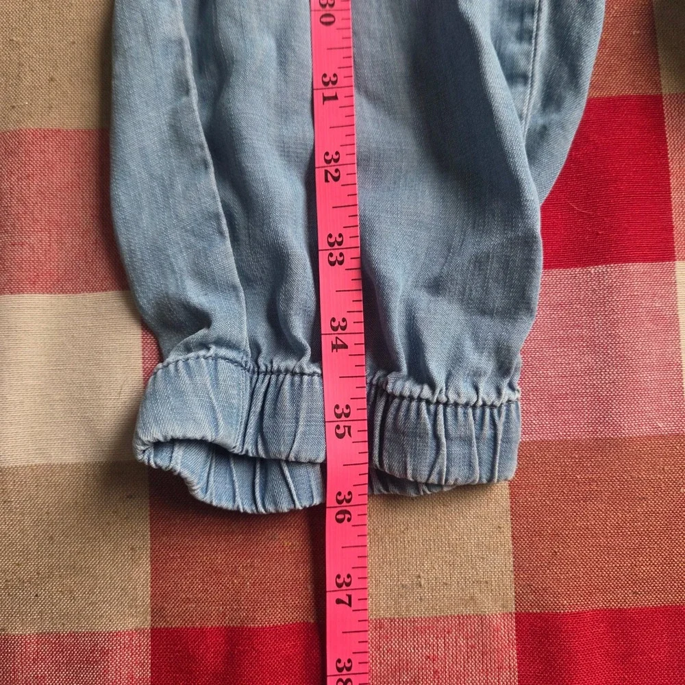 Indigo Rein XS Light Wash Chambray Cargo Jogger Pants Boho Soft Utility Lounge